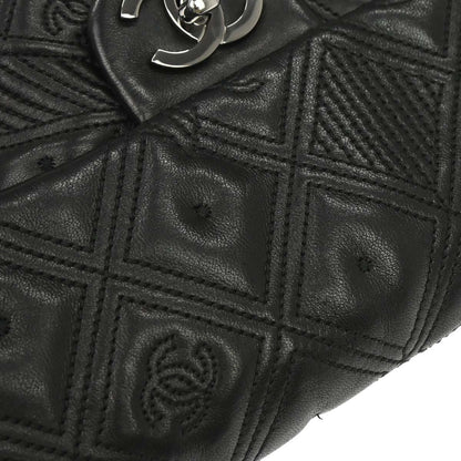 Chanel 2005-2006 Black Lambskin Chain Shoulder Bag