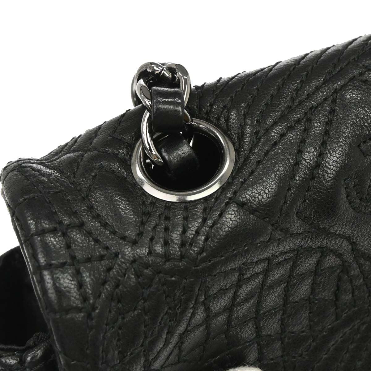 Chanel 2005-2006 Black Lambskin Chain Shoulder Bag
