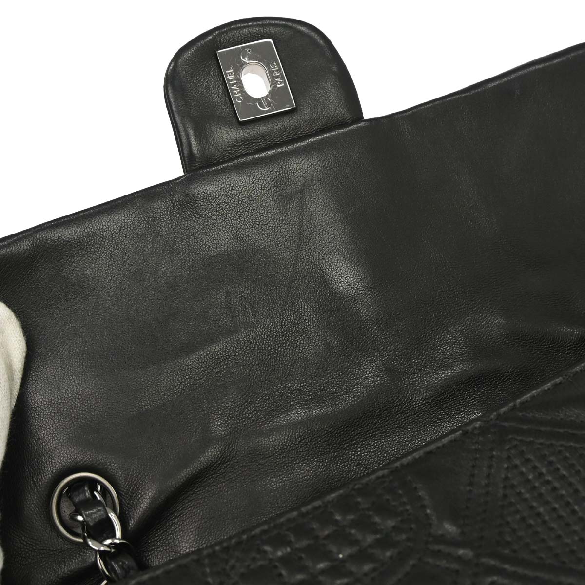 Chanel 2005-2006 Black Lambskin Chain Shoulder Bag