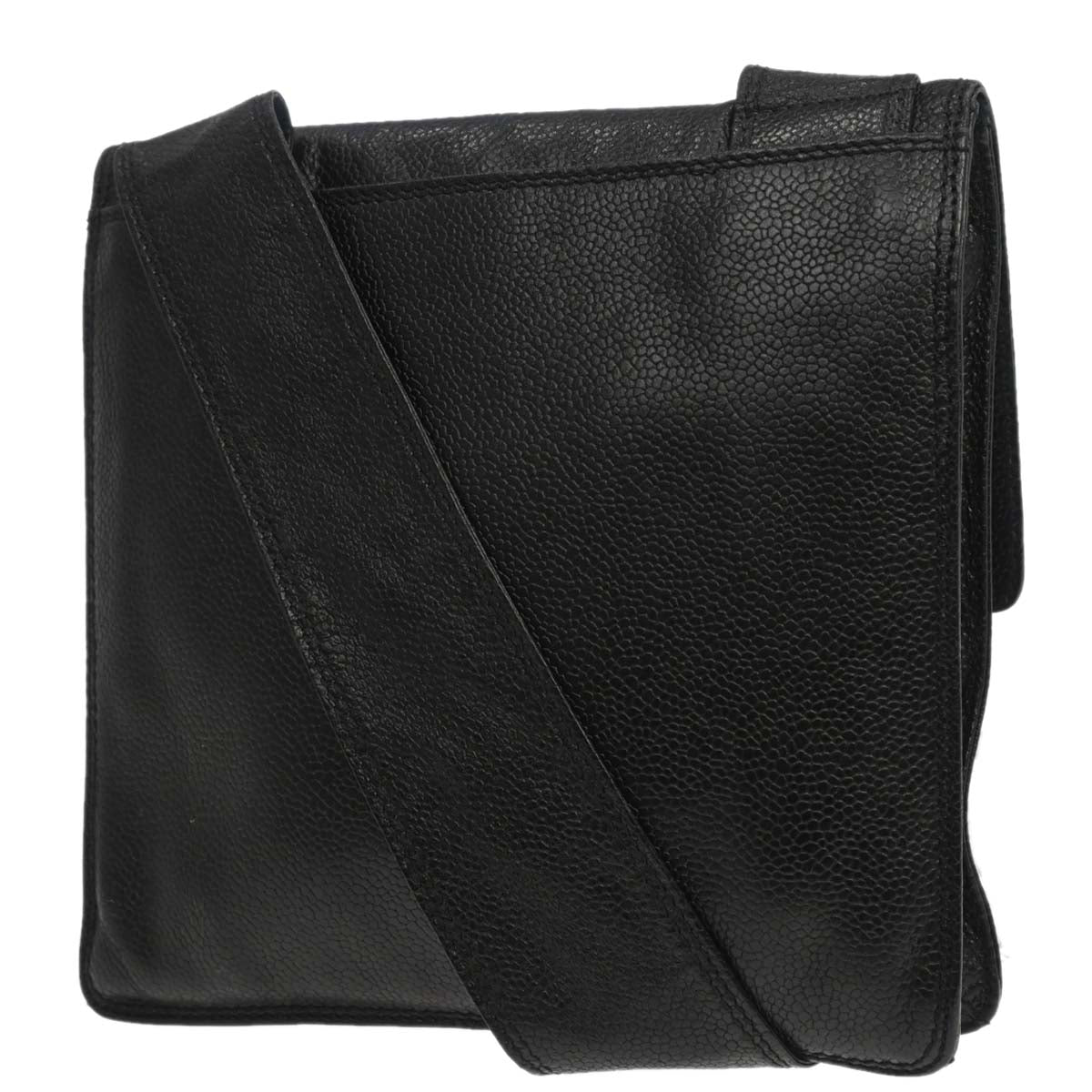 Chanel 1997-1999 Black Caviar Skin Shoulder Bag