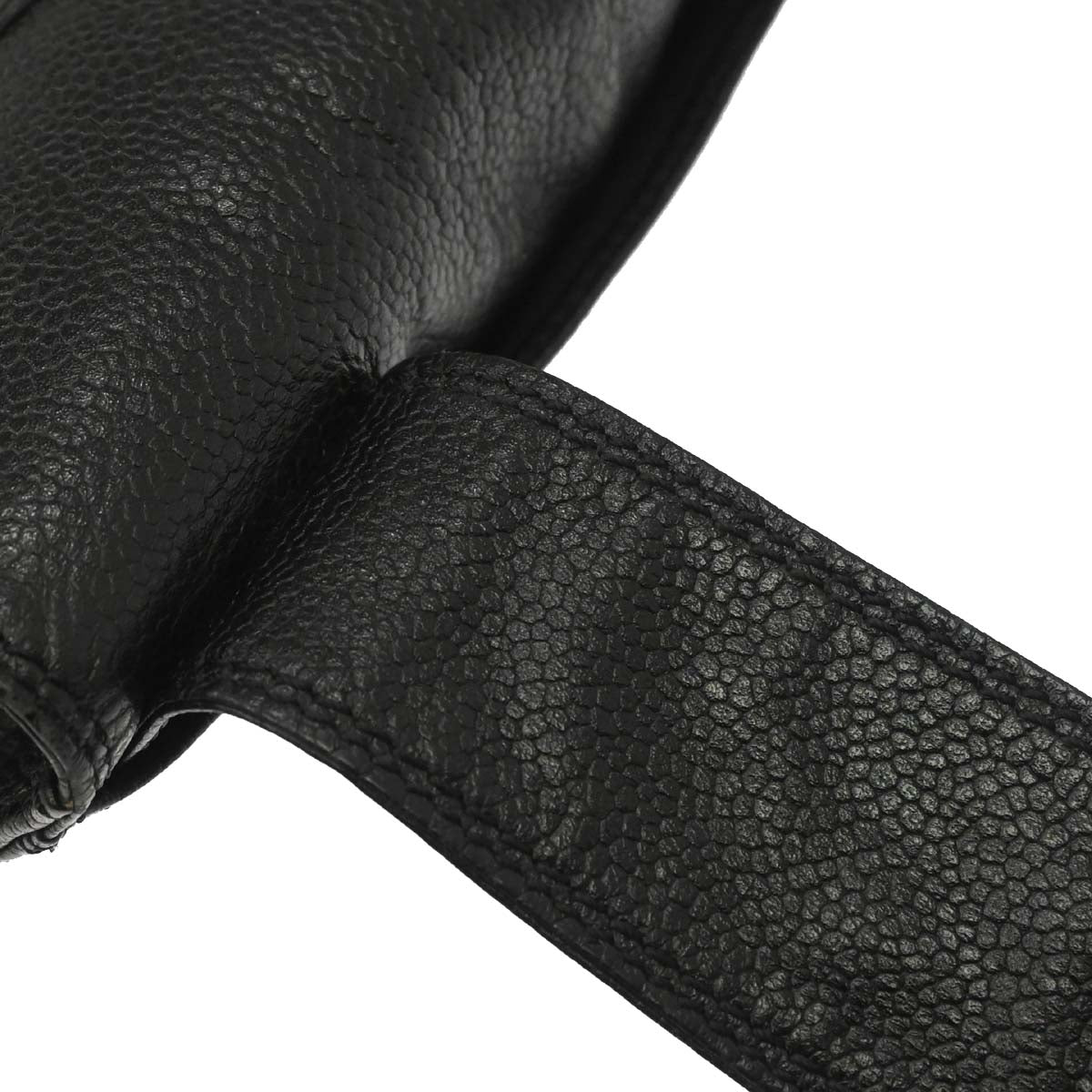 Chanel 1997-1999 Black Caviar Skin Shoulder Bag