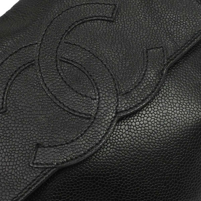 Chanel 1997-1999 Black Caviar Skin Shoulder Bag