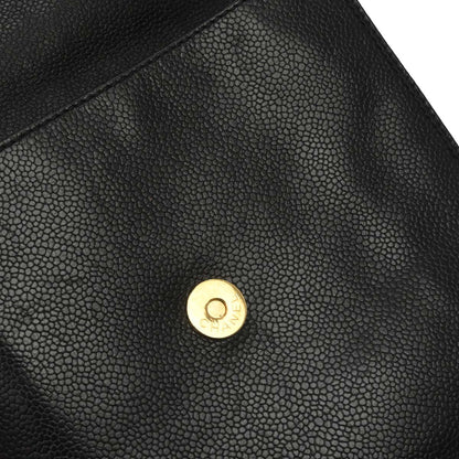 Chanel 1997-1999 Black Caviar Skin Shoulder Bag
