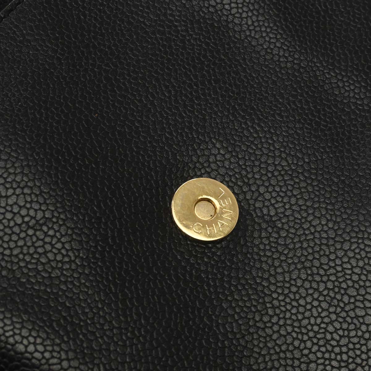 Chanel 1997-1999 Black Caviar Skin Shoulder Bag