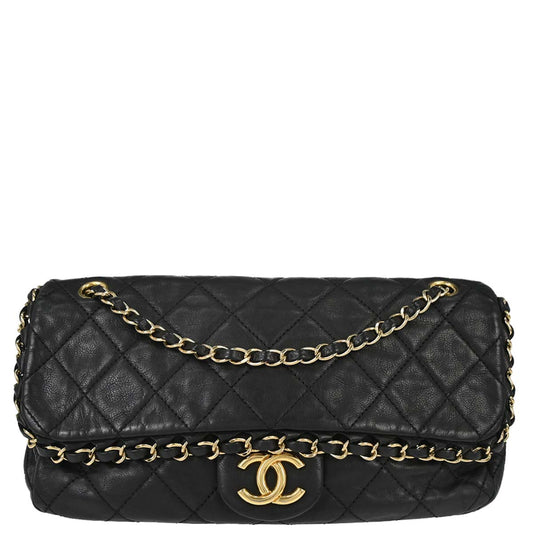 Chanel Black Calfskin Chain Me Shoulder Bag