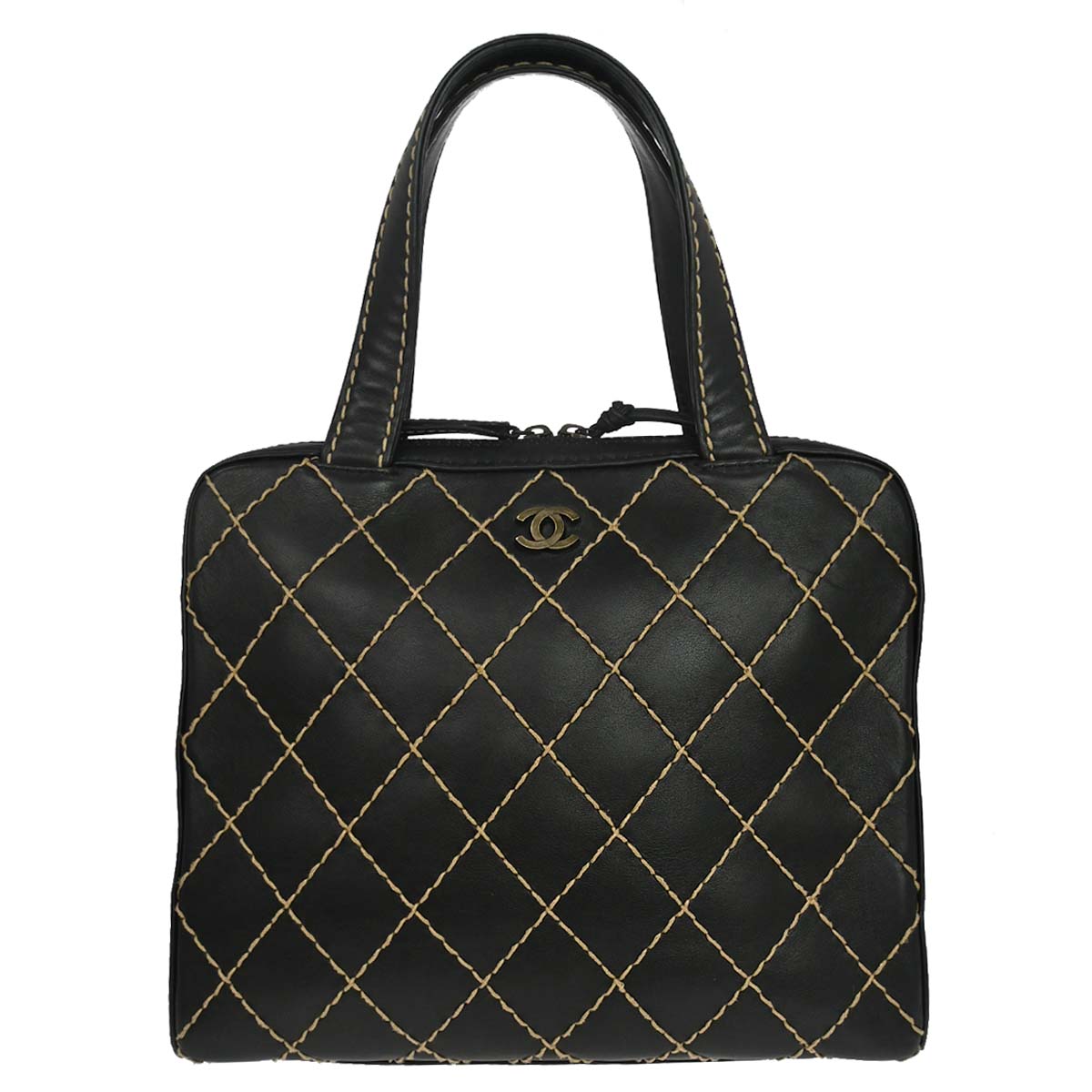 Chanel 2000-2002 Black Calfskin Wild Stitch Handbag