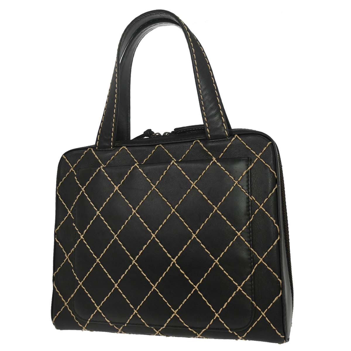 Chanel 2000-2002 Black Calfskin Wild Stitch Handbag