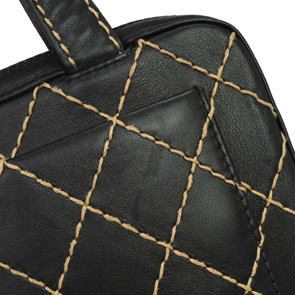 Chanel 2000-2002 Black Calfskin Wild Stitch Handbag
