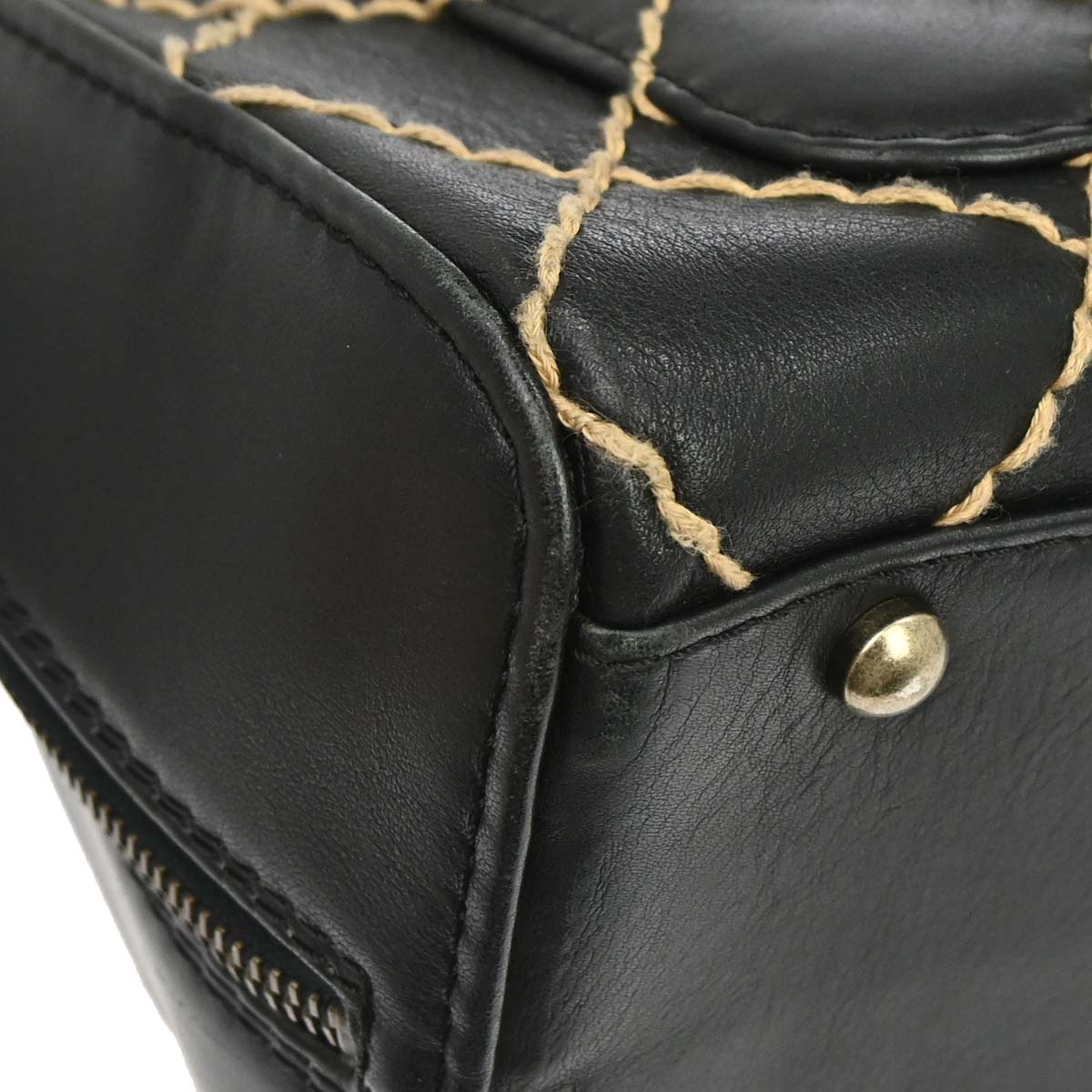 Chanel 2000-2002 Black Calfskin Wild Stitch Handbag