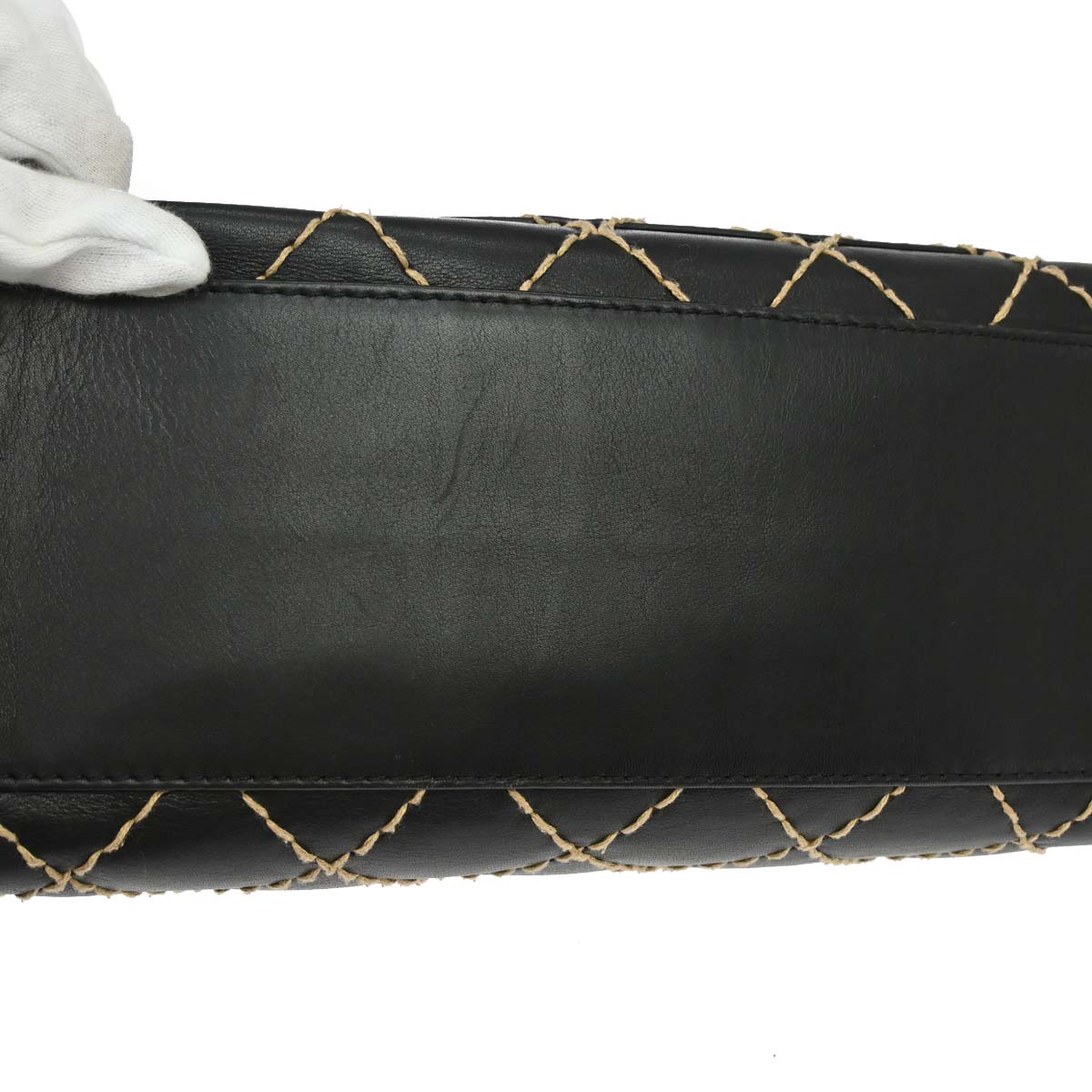 Chanel 2000-2002 Black Calfskin Wild Stitch Handbag