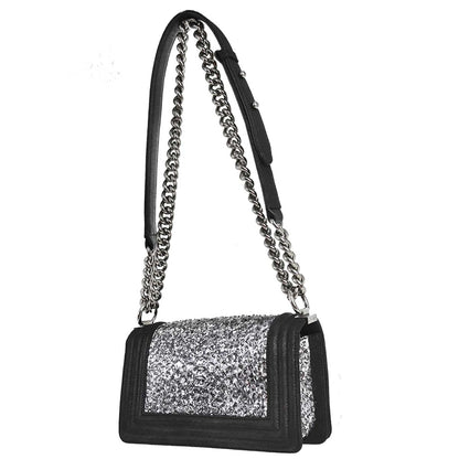 Boy Chanel 2014 * Silver Python Small Chain Shoulder Bag