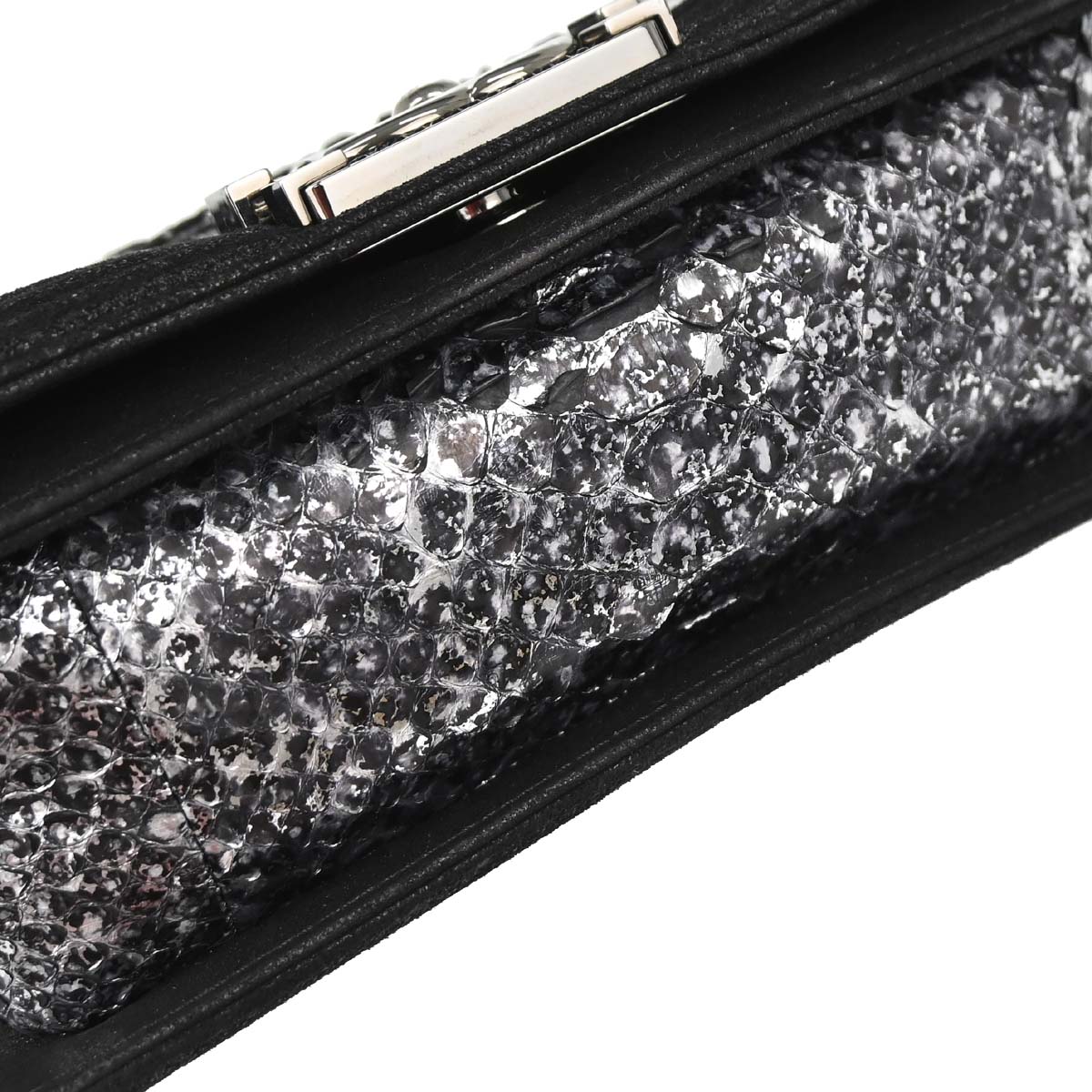 Boy Chanel 2014 * Silver Python Small Chain Shoulder Bag