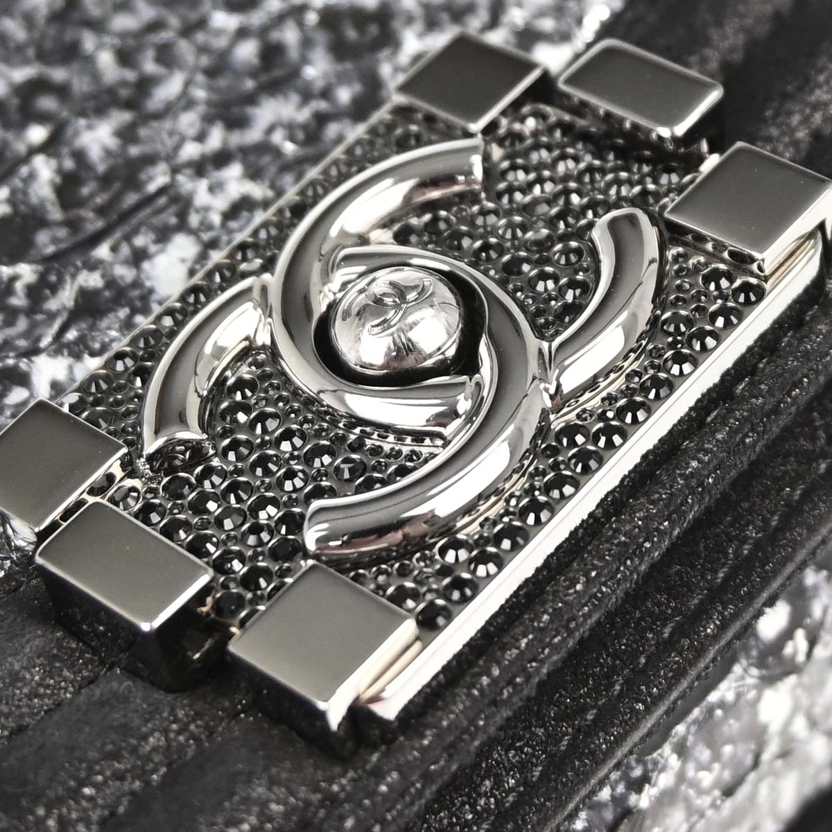 Boy Chanel 2014 * Silver Python Small Chain Shoulder Bag