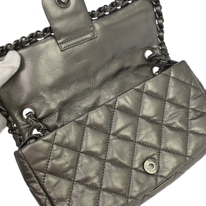 Chanel 2010-2011 Gray Calfskin Chain Me Shoulder Bag