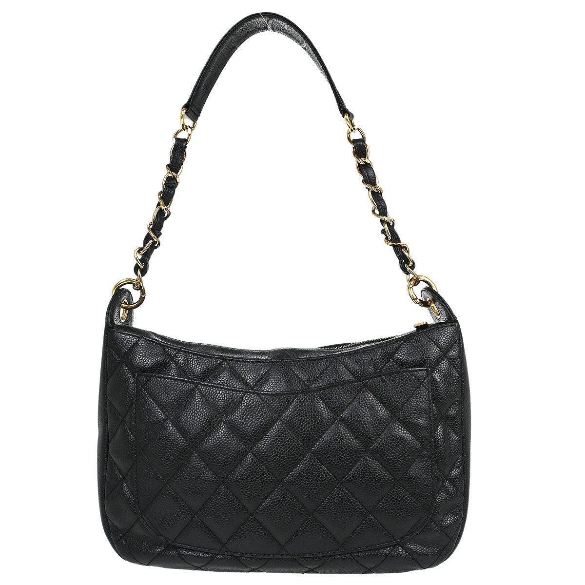 Chanel 2002-2003 Black Caviar Skin Hobo Handbag