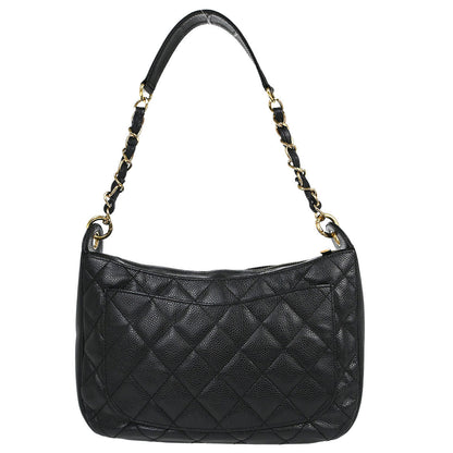 Chanel 2002-2003 Black Caviar Skin Hobo Handbag