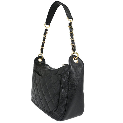 Chanel 2002-2003 Black Caviar Skin Hobo Handbag