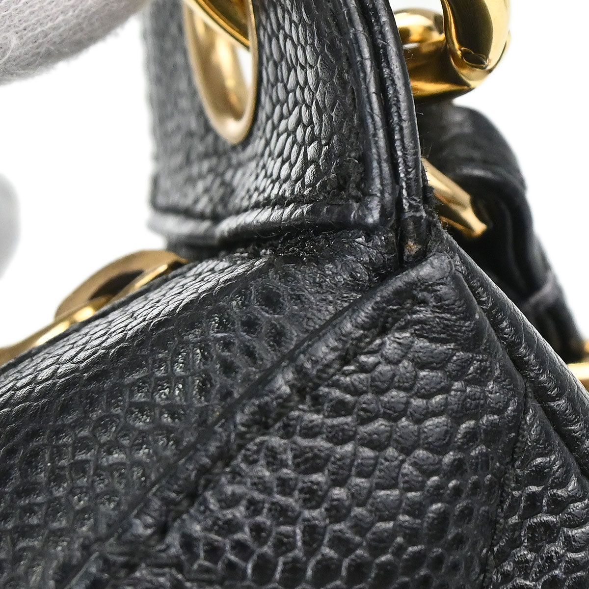 Chanel 2002-2003 Black Caviar Skin Hobo Handbag