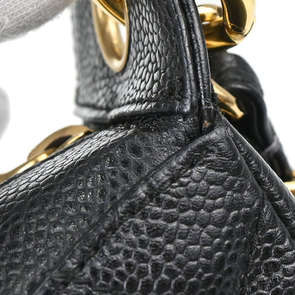 Chanel 2002-2003 Black Caviar Skin Hobo Handbag