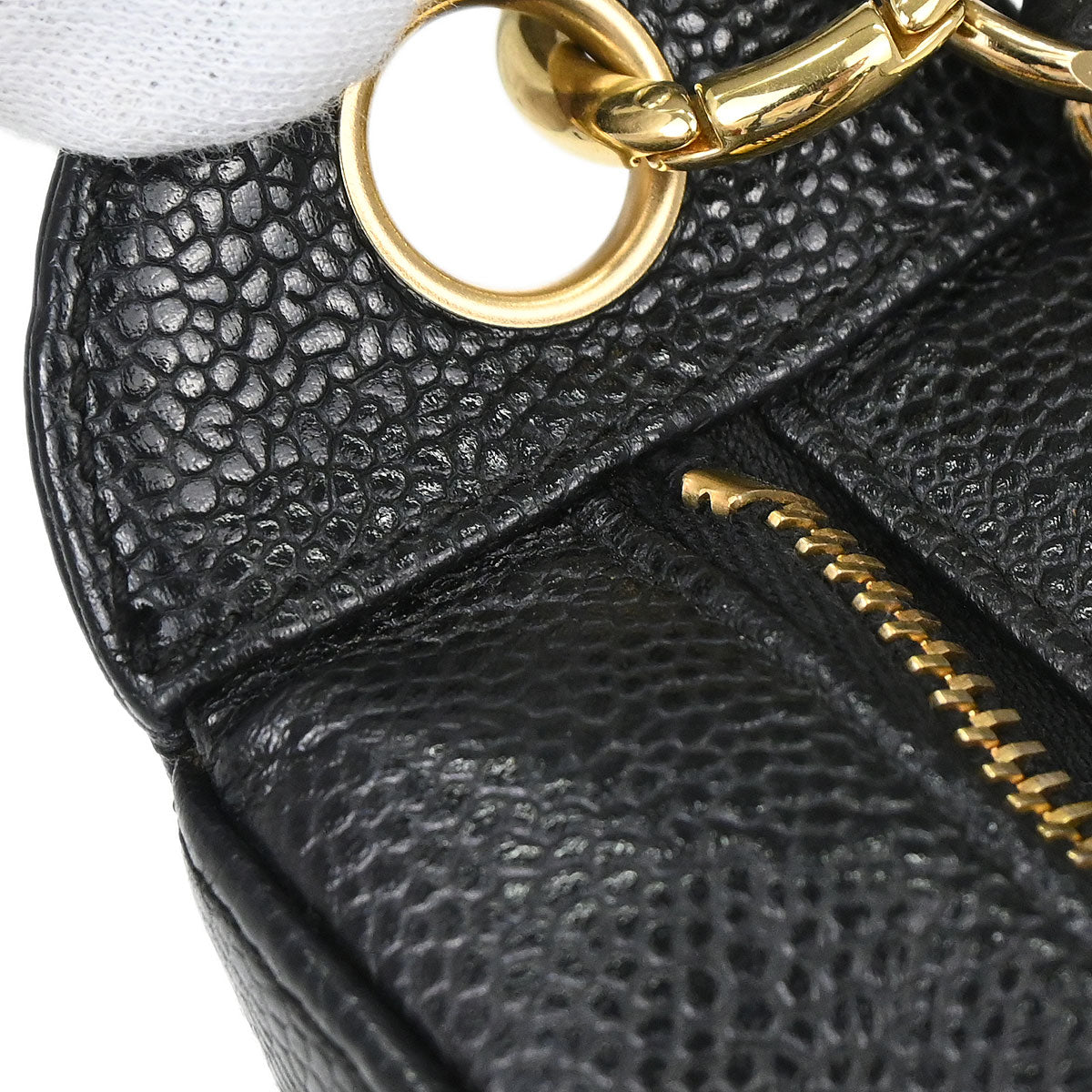 Chanel 2002-2003 Black Caviar Skin Hobo Handbag