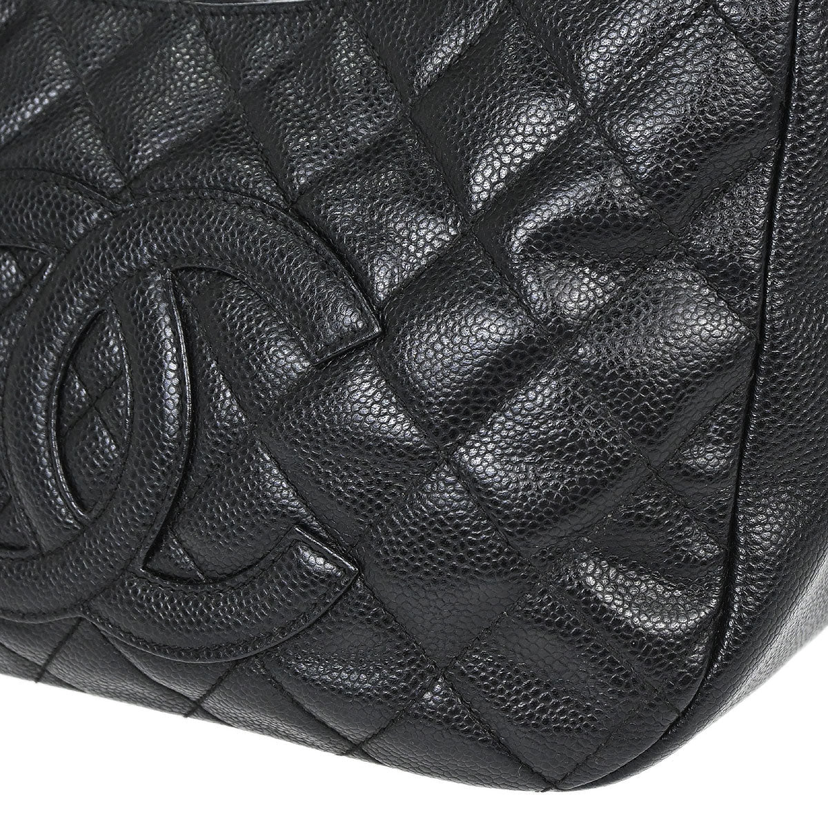 Chanel 2002-2003 Black Caviar Skin Hobo Handbag
