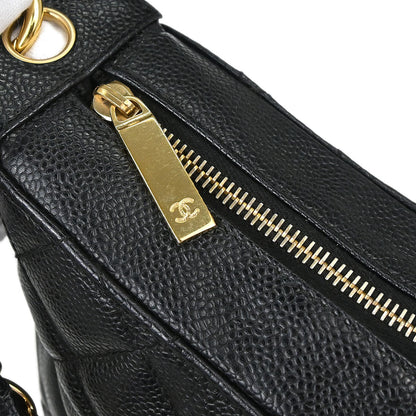 Chanel 2002-2003 Black Caviar Skin Hobo Handbag