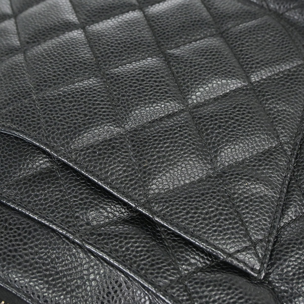 Chanel 2002-2003 Black Caviar Skin Hobo Handbag