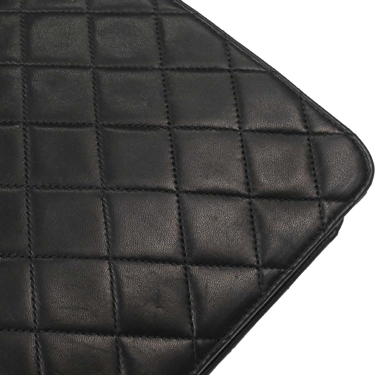 Chanel 2000-2002 Black Lambskin Pushlock Small Half Flap Shoulder Bag