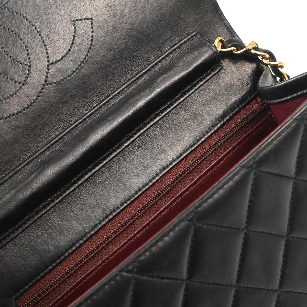 Chanel 2000-2002 Black Lambskin Pushlock Small Half Flap Shoulder Bag