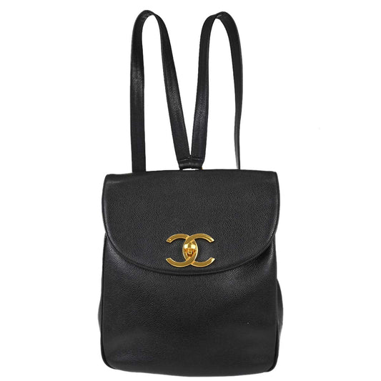 Chanel 1994-1996 Black Caviar Skin Backpack