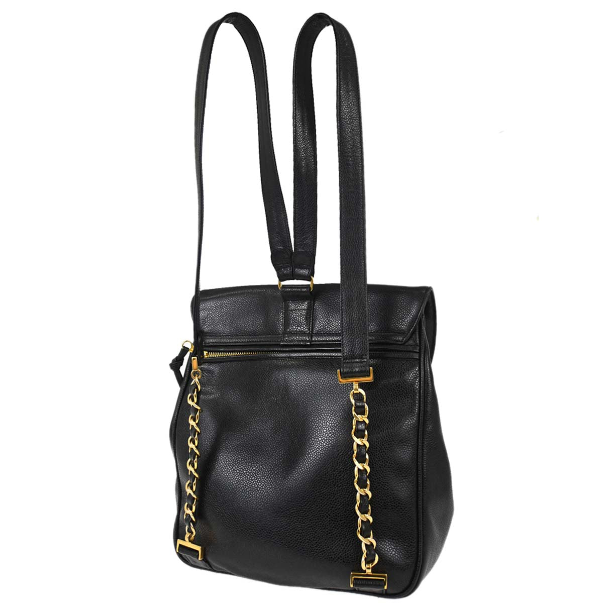 Chanel 1994-1996 Black Caviar Skin Backpack