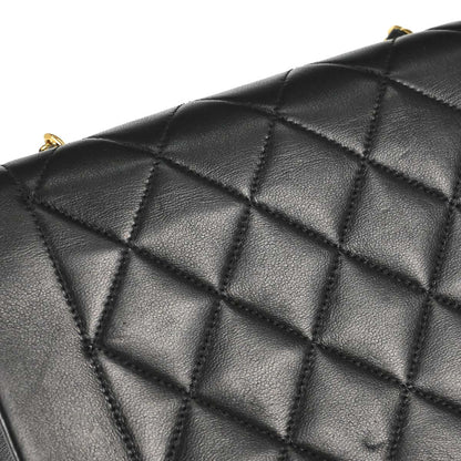 Chanel 1991-1994 Black Lambskin Small Diana Shoulder Bag