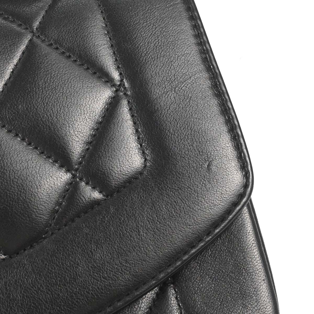 Chanel 1991-1994 Black Lambskin Small Diana Shoulder Bag