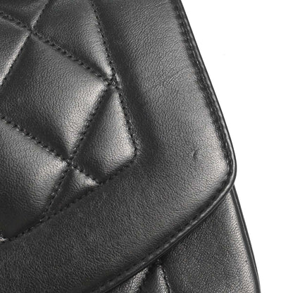 Chanel 1991-1994 Black Lambskin Small Diana Shoulder Bag