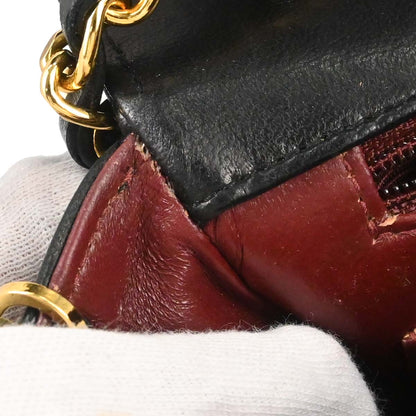 Chanel 1991-1994 Black Lambskin Small Diana Shoulder Bag