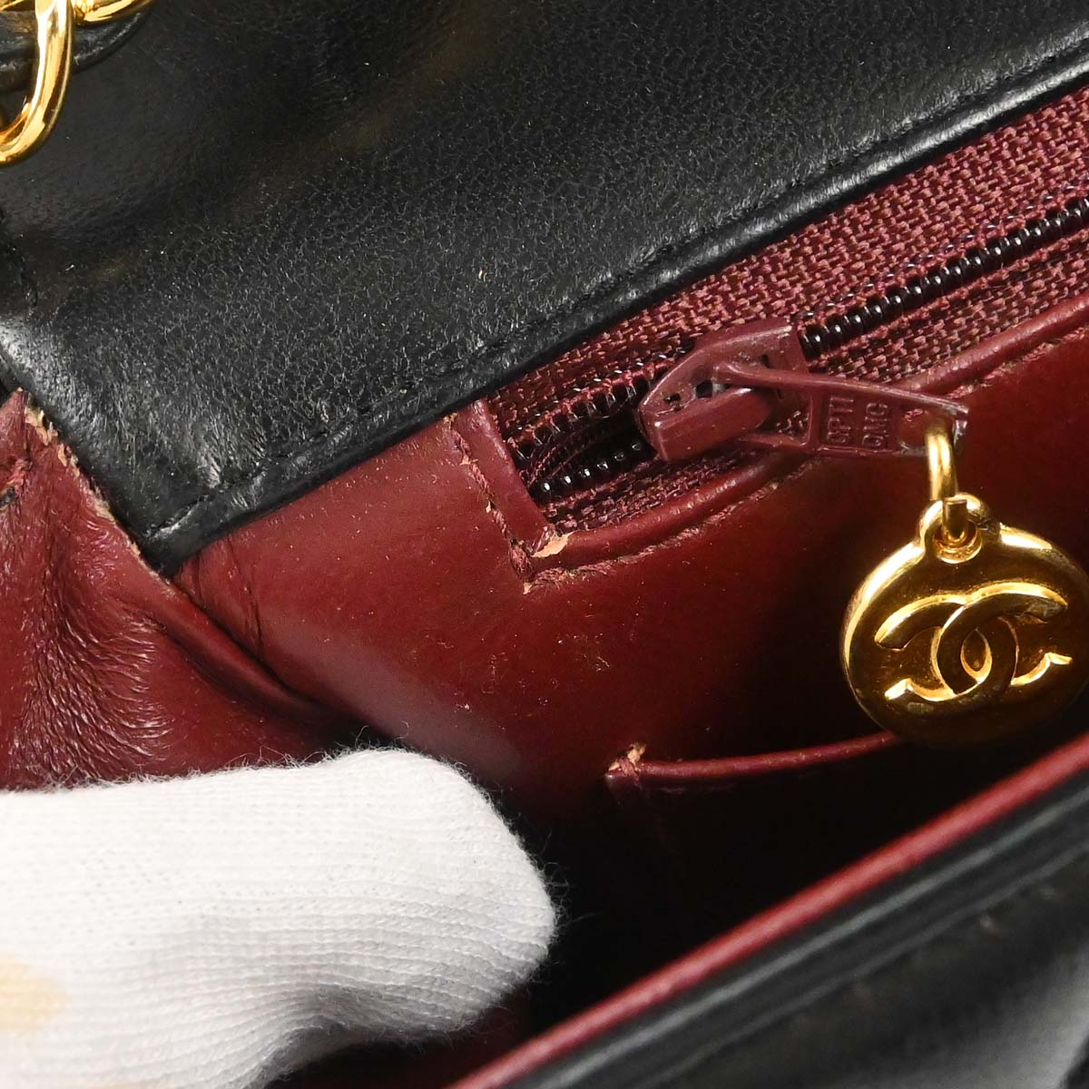 Chanel 1991-1994 Black Lambskin Small Diana Shoulder Bag
