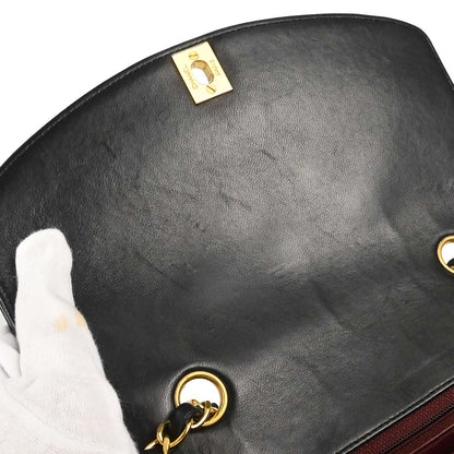 Chanel 1991-1994 Black Lambskin Small Diana Shoulder Bag