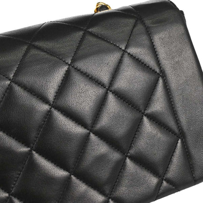 Chanel 1994-1996 Black Lambskin Small Diana Shoulder Bag