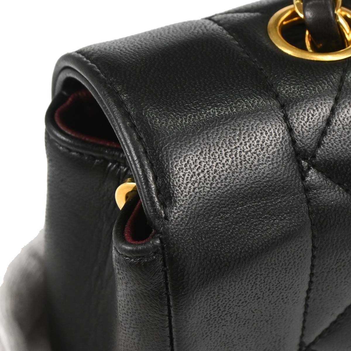 Chanel 1994-1996 Black Lambskin Small Diana Shoulder Bag