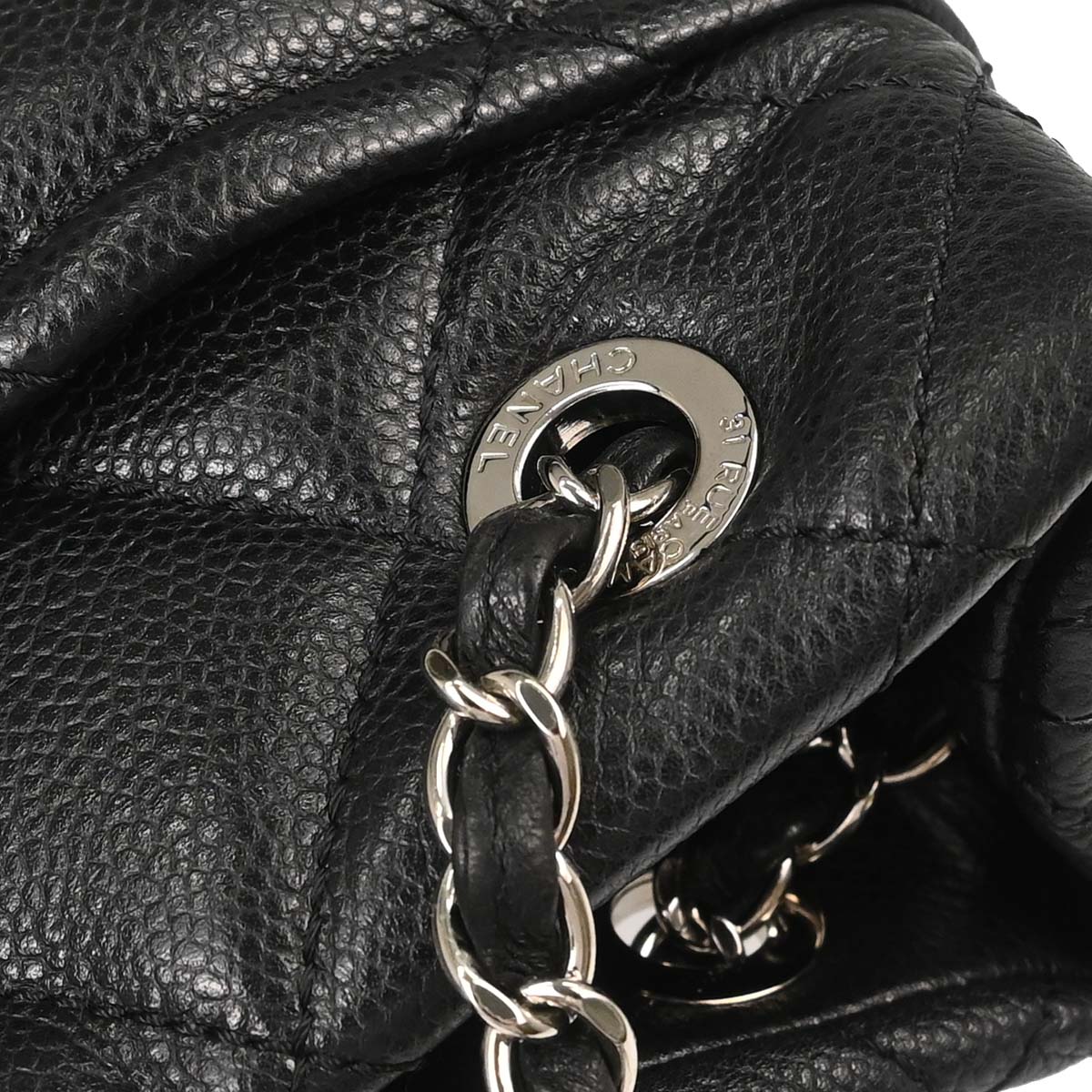 Chanel Black Caviar Skin Timeless CC Chain Tote Bag