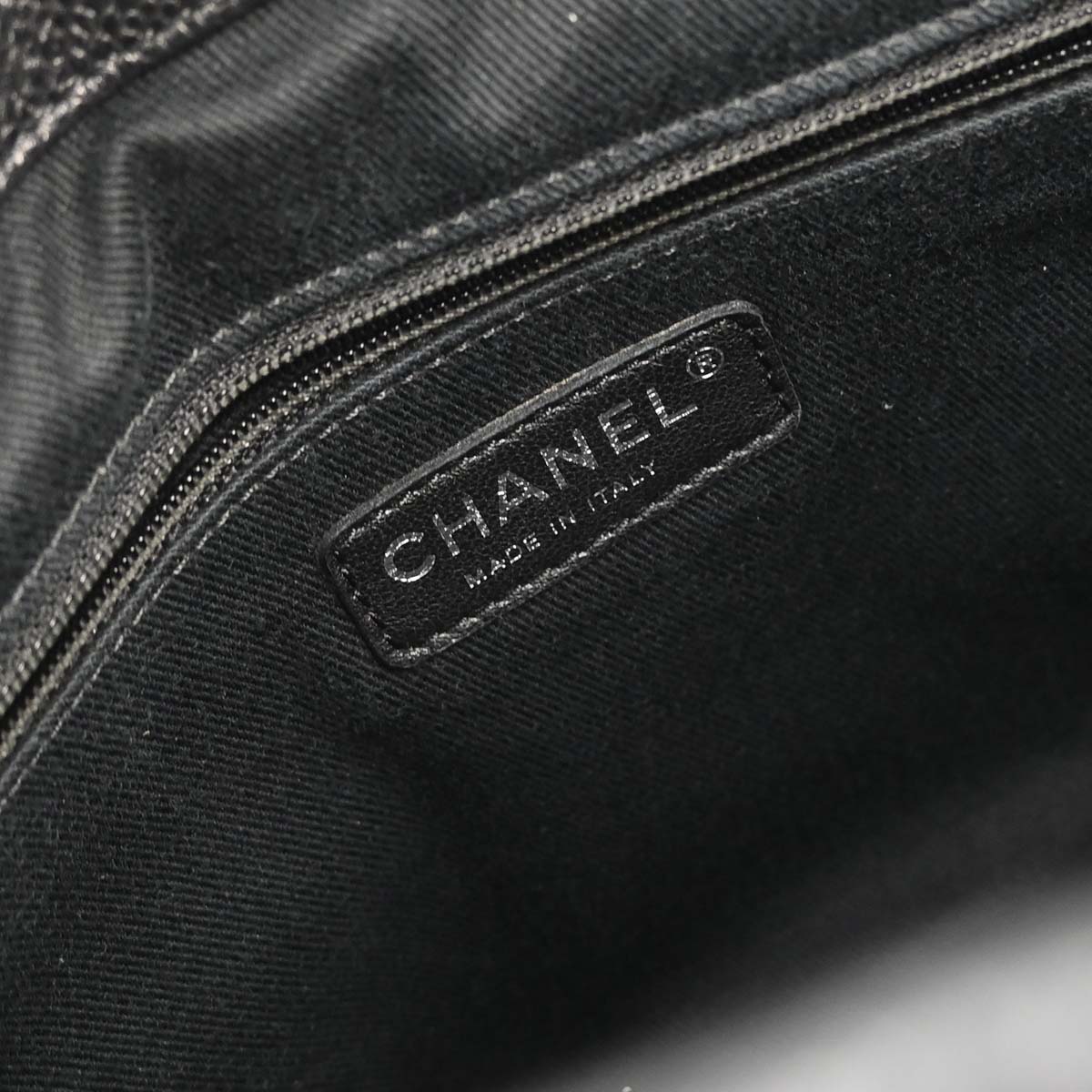 Chanel Black Caviar Skin Timeless CC Chain Tote Bag