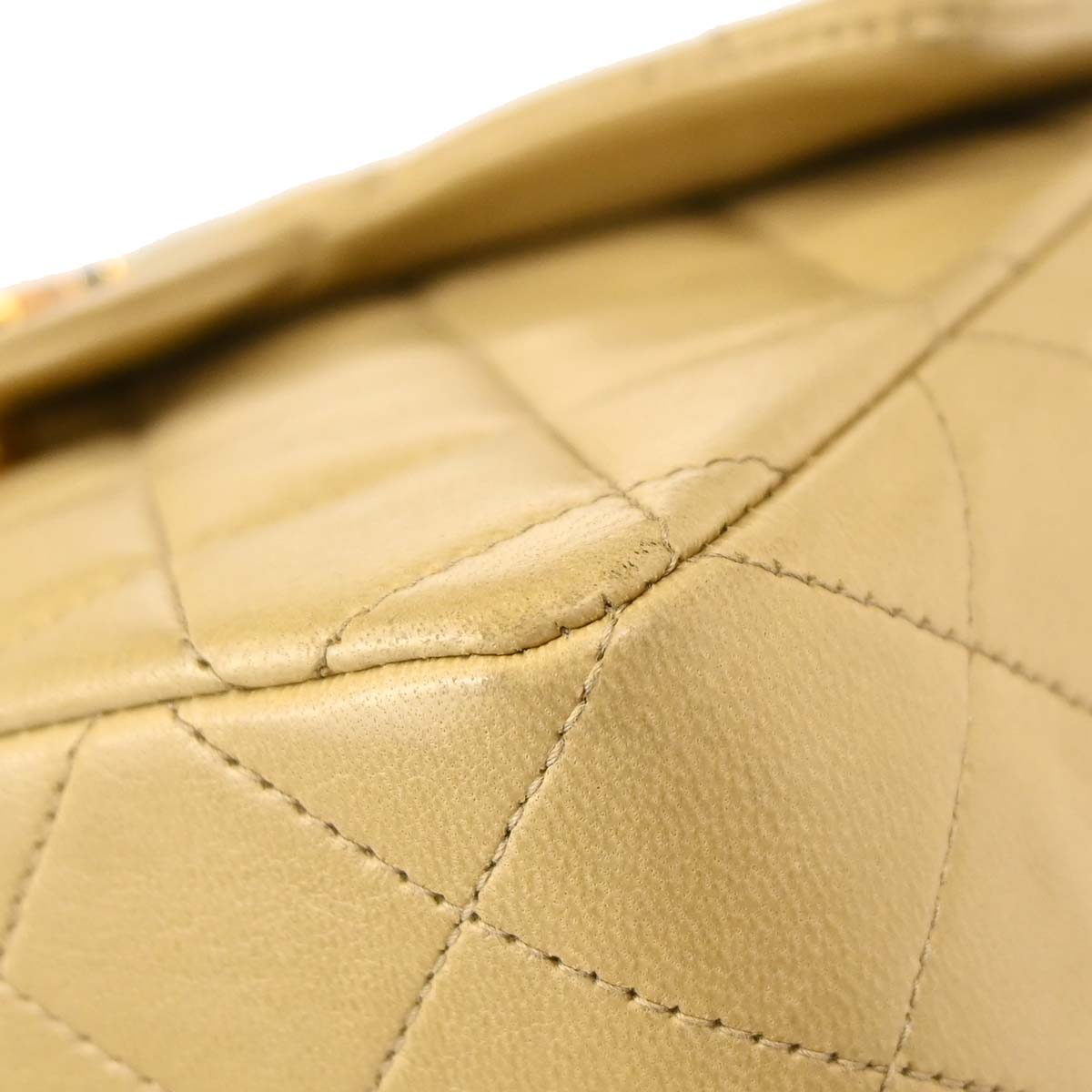 Chanel Beige Lambskin Mini Classic Square Flap Shoulder Bag 17