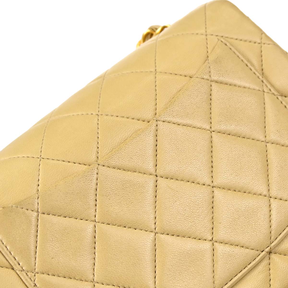 Chanel Beige Lambskin Mini Classic Square Flap Shoulder Bag 17