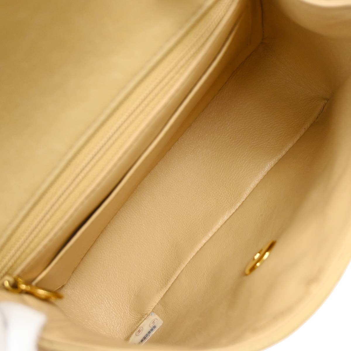 Chanel Beige Lambskin Mini Classic Square Flap Shoulder Bag 17