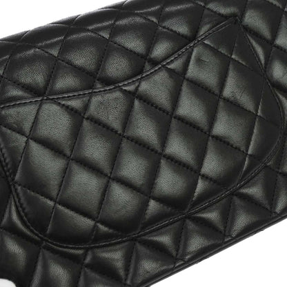 Chanel 2009-2010 Black Lambskin Medium Classic Double Flap Shoulder Bag