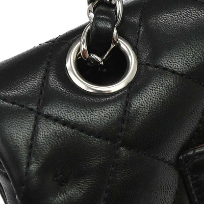 Chanel 2009-2010 Black Lambskin Medium Classic Double Flap Shoulder Bag