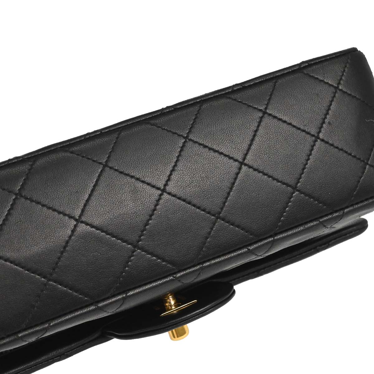 Chanel 1996-1997 Black Lambskin Small Classic Double Flap Shoulder Bag