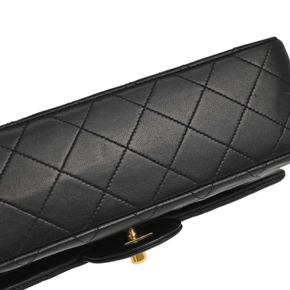 Chanel 1996-1997 Black Lambskin Small Classic Double Flap Shoulder Bag