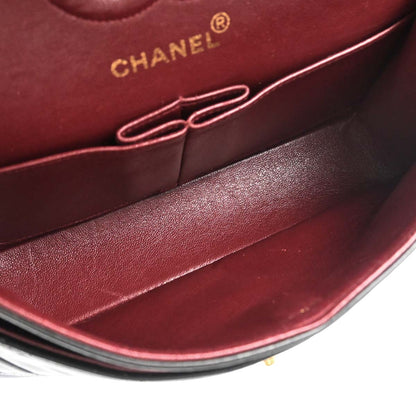 Chanel 1996-1997 Black Lambskin Small Classic Double Flap Shoulder Bag