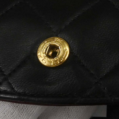 Chanel 1996-1997 Black Lambskin Small Classic Double Flap Shoulder Bag